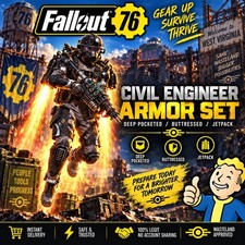 ***FALLOUT 76 [PC] CIVIL ENGINEER ARMOR DEEP POCKETED / BUTTRESSED / JETPACK*** picture