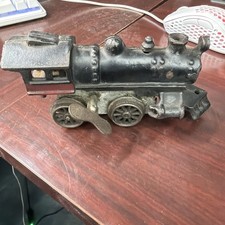 Antique Tinplate Wind-Up Steam Locomotive Train Clockwork Toy Prewar Vintage picture