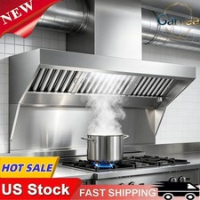 Stainless 5/6/7FT Commercial Exhaust Hood 3 Removable U-Shaped Oil Filters Model picture