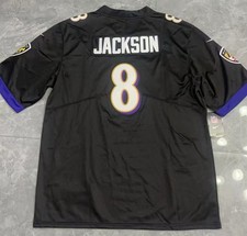 Baltimore Ravens Lamar Jackson #8 Black Stitched Mne's Size NWT picture