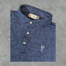 KJUS Stephen Polo Men 52 | Large Sport Fit Short Sleeve Golf Navy Floral picture