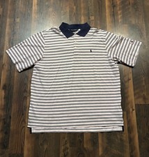 Polo Golf By Ralph Lauren Men’s Shirt Sz Xz Short Sleeve Polo Striped Pink Blue picture