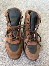 Vtg. L.L. Bean Men's Brown Suede /Green Panels Thinsulate Hiking Boots US 7 M picture