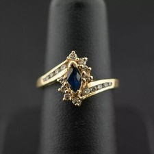 2.30Ct Marquise Cut Simulated Blue Sapphire Women's Ring 14k Yellow Gold Plated picture