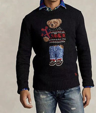 New arrivals men L Polo RL Men’s Polo Bear Holiday Graphic Crewneck Cotton Knit picture