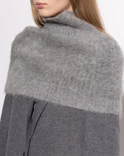 TOTEME Ribbed Funnel Neck Warmer Gray Tote Bag One Size Unisex picture