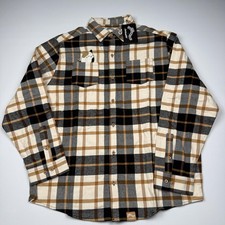 Squishmallows X Cakeworthy Shirt Mens 2XL Brown Plaid Flannel Button Up Cat picture