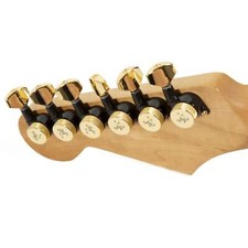 Tone Ninja 20:1 Locking Tuners, 6 Inline Staggered set, Black and Gold picture