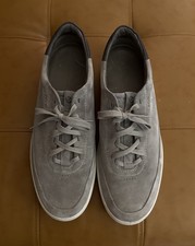 Men’s Ecco Size 13 Grey Suede Soft 7 Lace Up Casual Sneakers picture