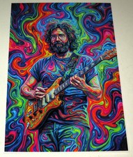 Large Jerry Garcia 1990 Beautiful Colors Art Grateful Dead Poster 19