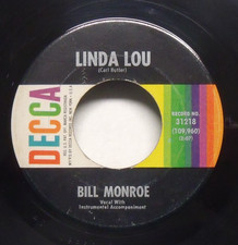 Bill Monroe - Linda Lou - 1961 Bluegrass 45 on Decca picture