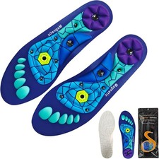 Acupressure Orthopedic Insoles Foot Massage Arch Support Shock Absorption Blue picture