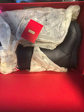 Hunter Women’s Half Calf Black Rain Boots Rubber US 8 New in Box picture