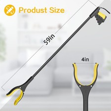 59in Extra Long Grabber Reacher Tool w' Magnetic Tip & 360° Rotating Anti Slip   picture