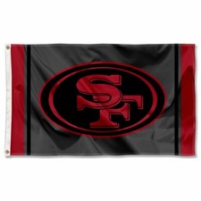 San Francisco 49ers Football 3x5 ft Black Sideline Flag - Ideal NFL Gift Banner picture