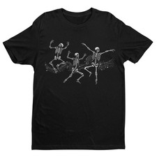 Funny Halloween Retro Dancing Skeleton T-shirt S - 5XL picture