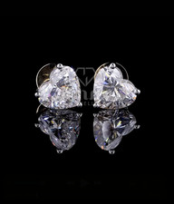5.00CT Heart Cut Lab Grown Diamond Earrings,Studs Earring,Solitaire Gift For Her picture