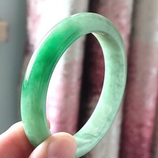 Certified Grade A Green 57mm Natural Burma Jade jadeite Bangle Bracelet picture