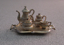 Minatures- Dollhouse -VTG Sterling Silver Tea Set - WAP Watson- ENGLAND - 1980's picture