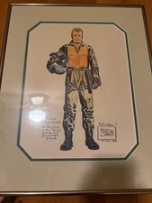 Vintage Personalized USAF illustration of the character Steve Canyon - Signed picture