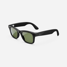 Refurbished Ray-Ban Meta Wayfarer (Gen 1), Shiny Black / G15 Green, Standard, picture