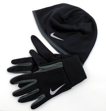 Nike Therma-FIT Hat and Gloves Set Adult Men's S/M Running Black/Silver picture