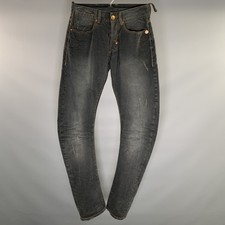 ANDREW MACKENZIE Size 31 Dark Grey Contrast Stitch Cotton Barrel Jeans picture