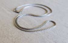 Solid 925 Oxidized Sterling Silver Italian Spiga Wheat Chain 1.5mm picture