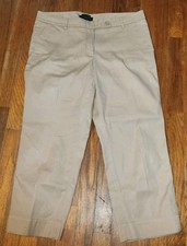 Talbots Size 8P The Perfect Skimmer Capri Khaki 3 Buttons at Ankles (#170) picture