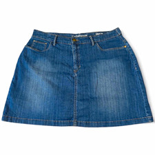 Croft & Barrow Classic Fit Short Skort Stretch Pockets Blue Petite 12P picture