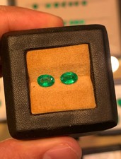 1.38 Ct Natural Zambia Emerald Oval Cut 7x5 MM Pair's Loose Gemstone For Jewelry picture