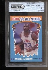 1990-91 Michael Jordan Fleer All-Stars #5 Gem Mint 10 Chicago Bulls GOAT HOF MVP picture