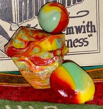 😎Vintage Akro“Lifesaver”Corkscrew Marble-Mint.74W/ Matching Akro Cullet&Oddity picture