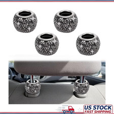 4 Pcs Bling Rhinestone Headrest Collars Rings, Crystal Diamond Car SeColor: Grey picture