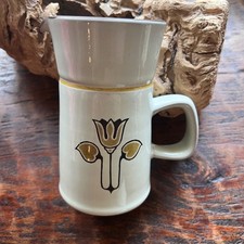 Vintage Denby Stoneware Tulip Motif Milk Jug With Handle - Made In England picture