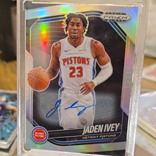 Panini 2024-25 Prizm Black Jaden Ivey Silver Prizm Auto #69 Pistons picture