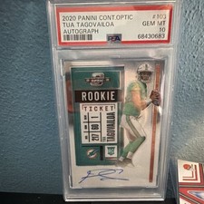 Panini 2020 Contenders Optic Rookie Ticket Tua Tagovailoa RC Auto #103 PSA 10 picture
