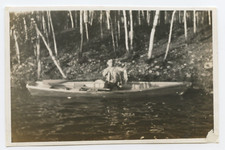Vintage C. 1950s Old Found Photograph Fishing Lake Man Holding Fish And Smoking picture