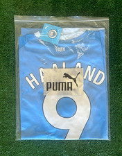 PUMA Manchester City Erling Haaland #9 Unisex Adult XL Soccer Jersey Blue/White picture