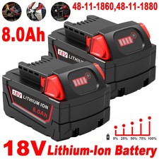 2PACK For Milwaukee for M18 8.0AH Battery Lithium Extended Capacity 48-11-1860 picture