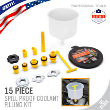 Spill Proof Radiator Coolant Filling Funnel Kit 15-pcs Cooling System fill kit picture