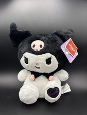 Authentic Sanrio 8” Kuromi Plush Black White Skull Bow BNWT (New with Tags) picture