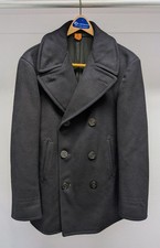 VTG 1960s US Navy Peacoat 36R Vietnam 6 Button Heavy Wool Jacket Kersey Mint picture
