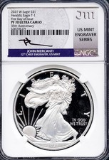 2021-W $1 American Silver Eagle Type 1 Proof 70UCAM NGC # 6245738-279 + Bonus picture