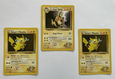 Pokemon Lt. Surge’s Raichu 28/132 Pikachu 81/132 Lot Gym Heroes WOTC LP picture