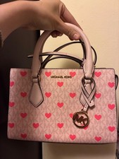 NWT Michael Kors Sheila Small Embellished Signature Logo Satchel  Powder Blush picture