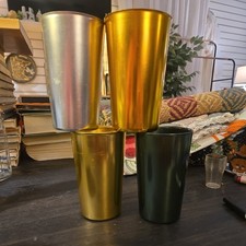 Vintage 1950's ~ MCM ~ Bascal Aluminum 4 Tumblers/Cups picture