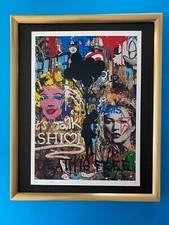 DEATH NYC Hand Signed LARGE Print COA Framed 16x20in MrBrainwash Graffiti Banksy picture
