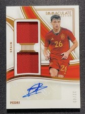 Pedri 2024-25 Panini Immaculate Collection Dual Swatch Patch Auto 24/49 Spain picture