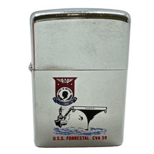 Vintage 1970 Zippo Lighter USS Forrestal CV 59 USN Supercarrier picture